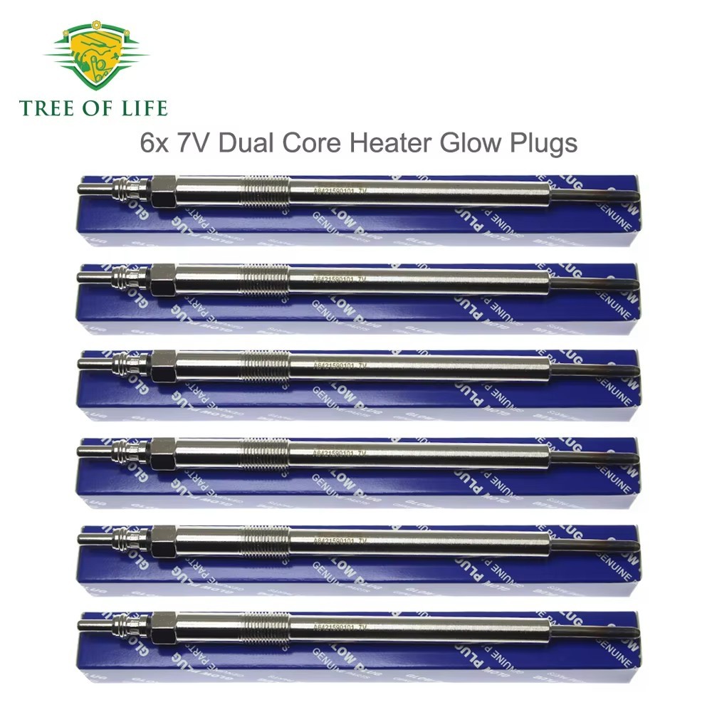 6x 7V Aquecedor De Núcleo Duplo Velas Incandescentes A6421590101 Para MERCEDES-BENZ C/M/R/S/GL/GLK/E-CLASS W212 S212 300