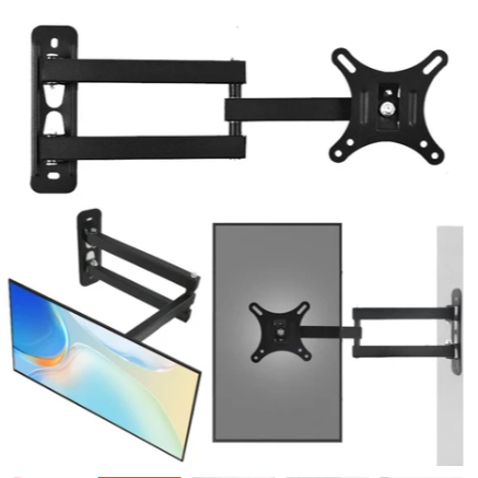 Suporte Tv Tri Articulado Lcd Led Plasma 10 A 26 e 32 A 55 Pol Para Parede VESA 75x75mm/100x100mm
