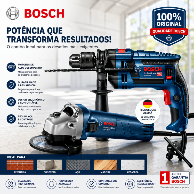 Furadeira parafusadeira bosch 110V furadeira de impacto esmerilhadeira lixadeira bosch 220V Original