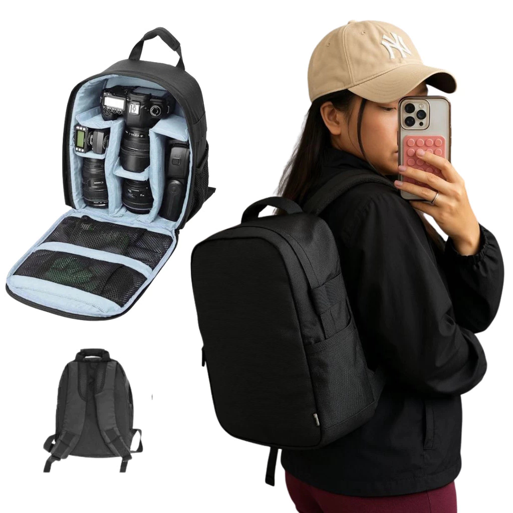 Mochila de Câmera Digital Profissional DSLR/Mirrorless Compartimentos Impermeavel Grande