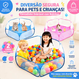 Piscina Infantil de Bolinhas Oceânica Hexagonal, Cercadinho Dobrável Impermeável para Bebe e Pets