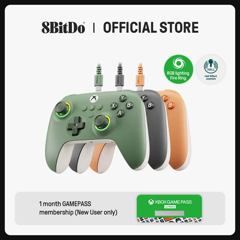 Controlador De Jogos Com Fio 8BitDo Ultimate C Para Xbox , Anel De Fogo De Iluminação RGB E Joysticks De Efeito Hall , W