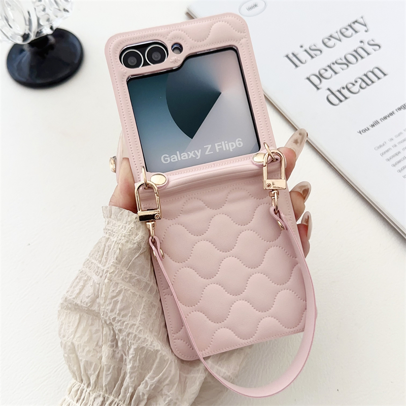 Ringke Com Tela Dobrável De Corda De Mão Capa De Couro De Luxo Para Samsung Galaxy Z Flip 7 6 5 4 3
