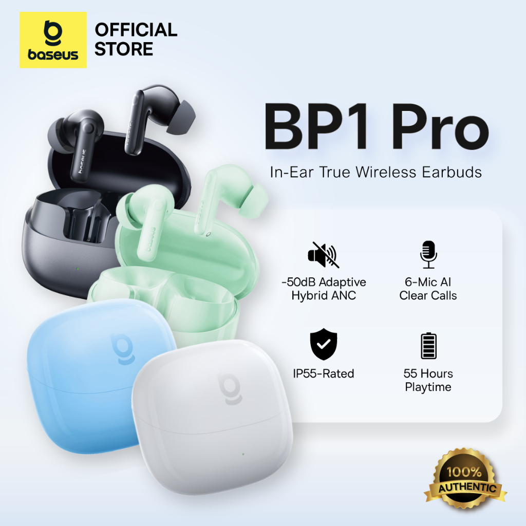 Baseus Bass BP1 Pro In-Ear True Wireless Earbuds Cosmic 50dB adaptive ANC