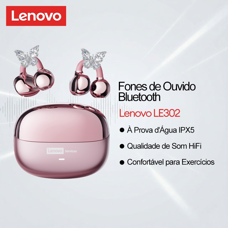 Lenovo LE302 Fones De Ouvido Bluetooth IPX5 À Prova D'água HIFI Qualidade De Som Confortável Durante O Exercício Bluetoo
