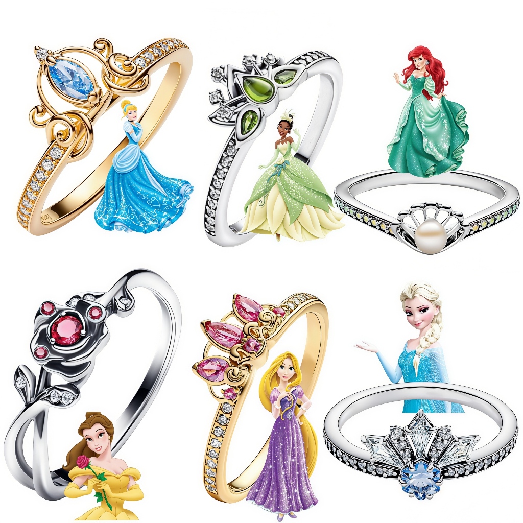 Entrega em 24 horas✅Anel de prata S925 feminino série princesa anel joia Premium presente não desbota