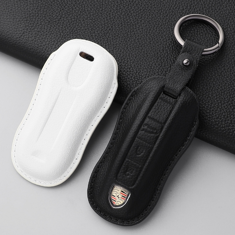 Moda Couro Caso Chave Do Carro Escudo Para Porsche Panamera Cayenne 971 911 9YA Macan Boxster Acessórios Automóveis
