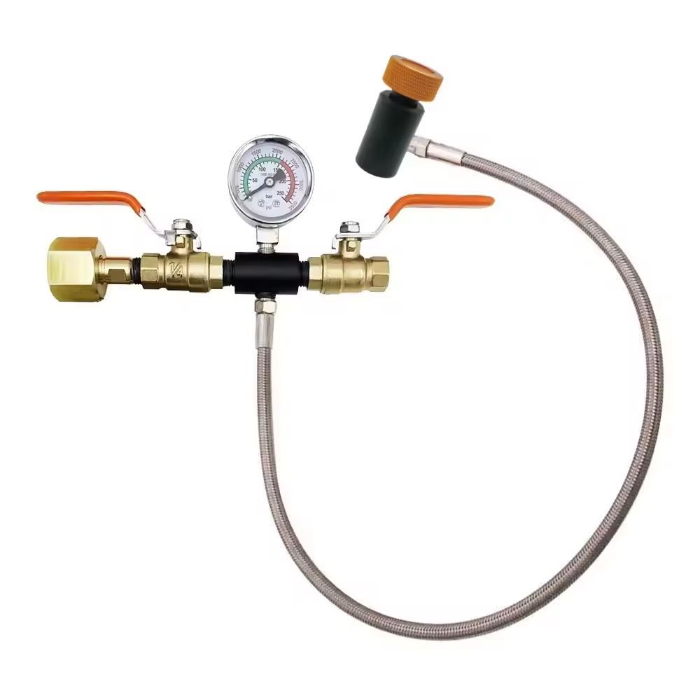 Adaptador De Válvula De Esfera De Estação De Recarga De CO2 Para Carbonatador De Cilindro Sodastream Tr21-4 Com Medidor