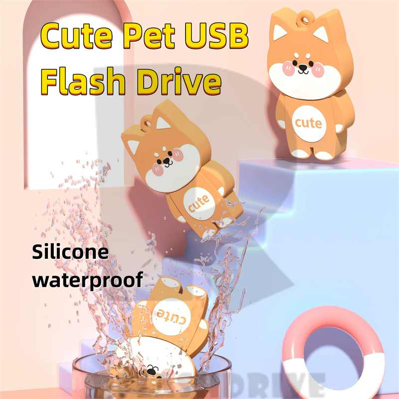 Mini Silicone Shiba Inu Cute USB 2.0 Unidade De Alta Velocidade 1GB 2GB 4GB 8GB 16GB 32GB 64GB 128GB 2TB Pendrive À Prov