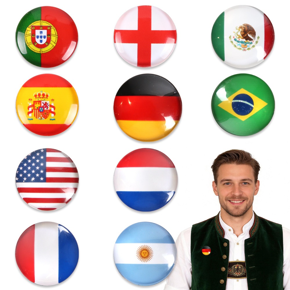 Broche Da Copa Do Mundo México Dos Eua-Canada-, Bandeira De Vidro De Cristal , Fãs De Futebol , Líderes De Torcida , Emb