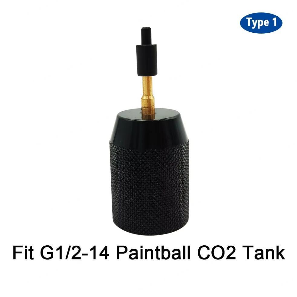 Adaptador De Carregamento De Recarga De CO2 Preto De Liga De Alumínio Para Cilindro Sodastream G1/2-14 Com Cartucho Desc