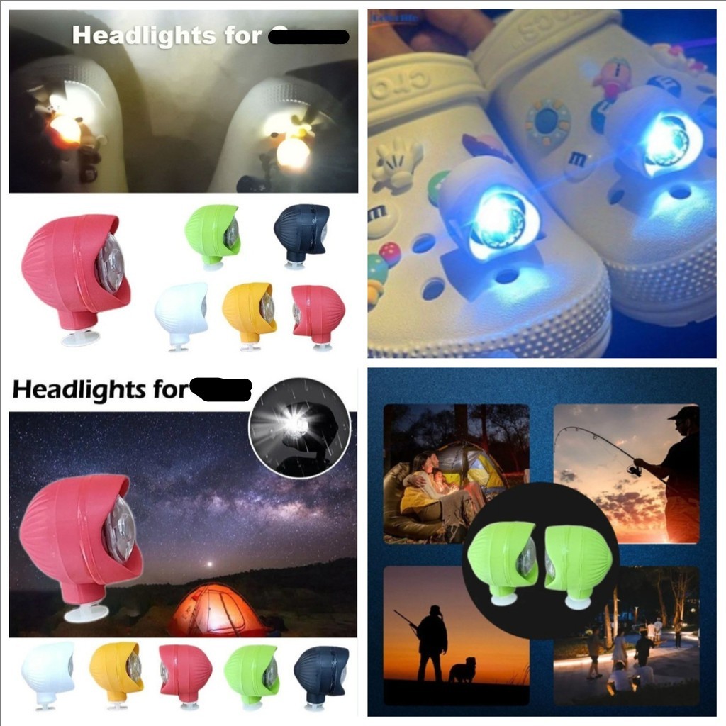 Farol Charm Jibbits-Luzes De Sapato LED Multicoloridas Com 3 Modos De Luz Para Segurança Noturna
