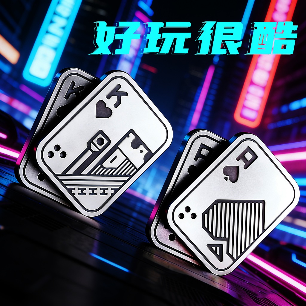 EDC Fidget Toy King K Poker Push Card Metal Magnético Slider Brinquedo Para Alívio Do Estresse