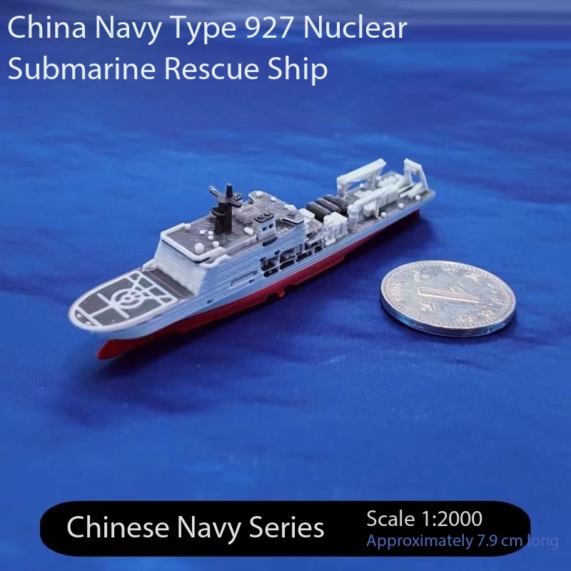 Marinha Chinesa Tipo 927 Navio de Resgate Submarino Nuclear Modelo em Miniatura Escala 1/2000 Modelo de Navio de Guerra