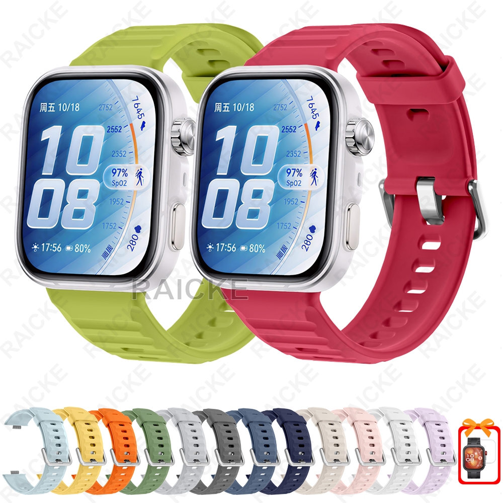 Correia de silicone macia de borracha de relógio esportivo durável para Huawei Watch Fit 5 pro 4 3