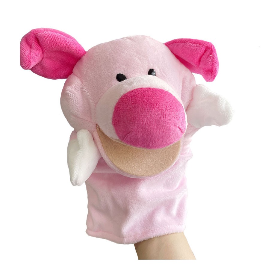 Bonito Boca Aberta Porco Rosa Fantoche De Mão Infantil Brinquedo De Pelúcia