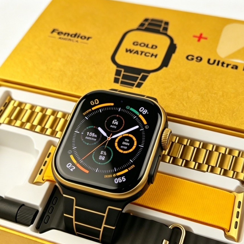 G9 Ultra Pro Luxo Ouro Smartwatch Relógio Inteligente À Prova Dwaterproof Água Freqüência Cardíaca SpO2 Monitor De Sono