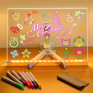 Luminária LED Escrever Abajur 3D 30x20cm quadro de notas tela pra escrever decoração quar…