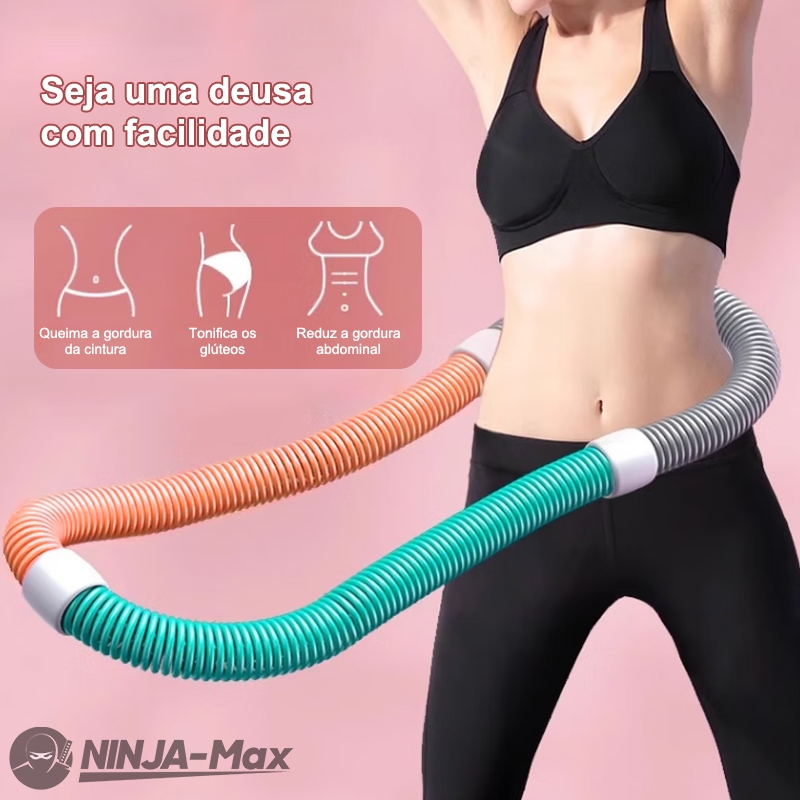 Aro Hula Hoop 1.5kg - Queima Gordura Cintura e Abdômen, Dobrável e Silencioso