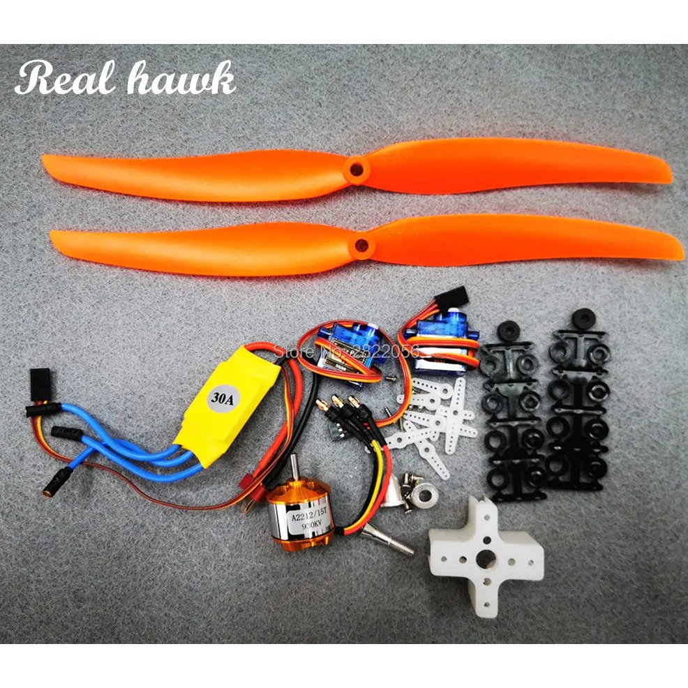 Motor Brushless A2212 930KV + ESC 30A + Servo SG90 9G + Hélice 1160 - Kit Completo para RC Avião/Helicóptero