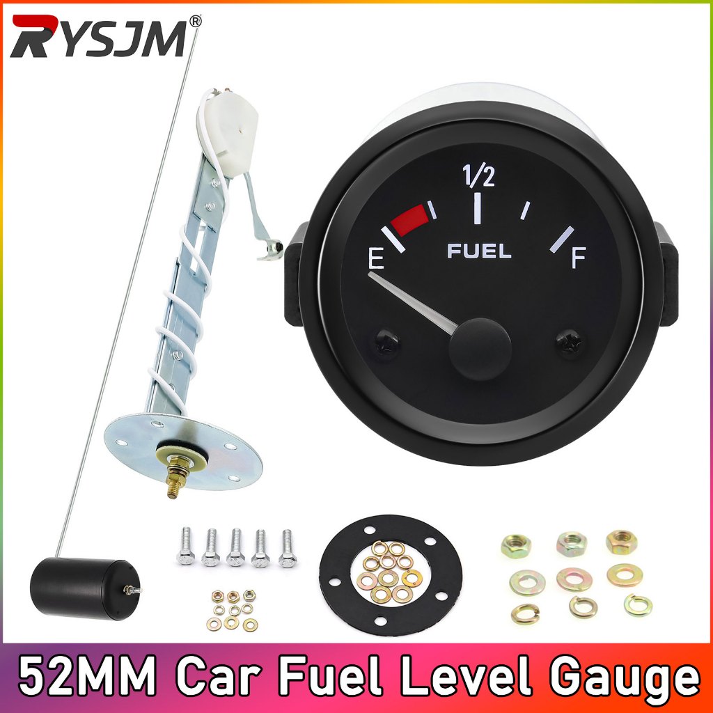 2 " 52mm Medidor De Nível De Combustível 12V 240-33ohm Óleo Do Carro Luz De Fundo Branca Cor Borda Preta Medidores Autom