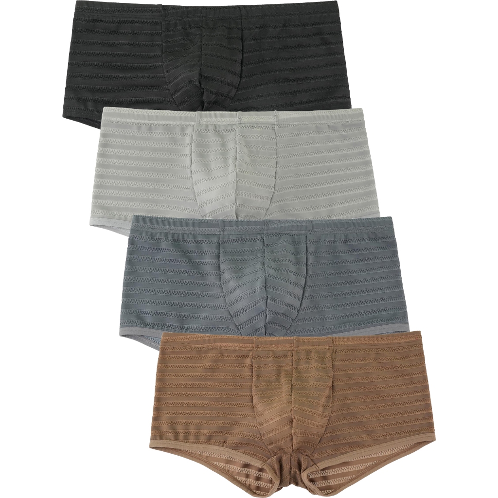 3 Pçs Venda Quente Roupa Interior Masculina Cueca Boxer Malha Trans arent Sexy Calcinha Sólida Homem Underpant Marca Gay
