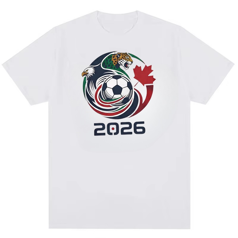 2026 American , Canadense , Mexicano Football Eagle Jaguar Padrão Fãs Camiseta Estampada De Algodão