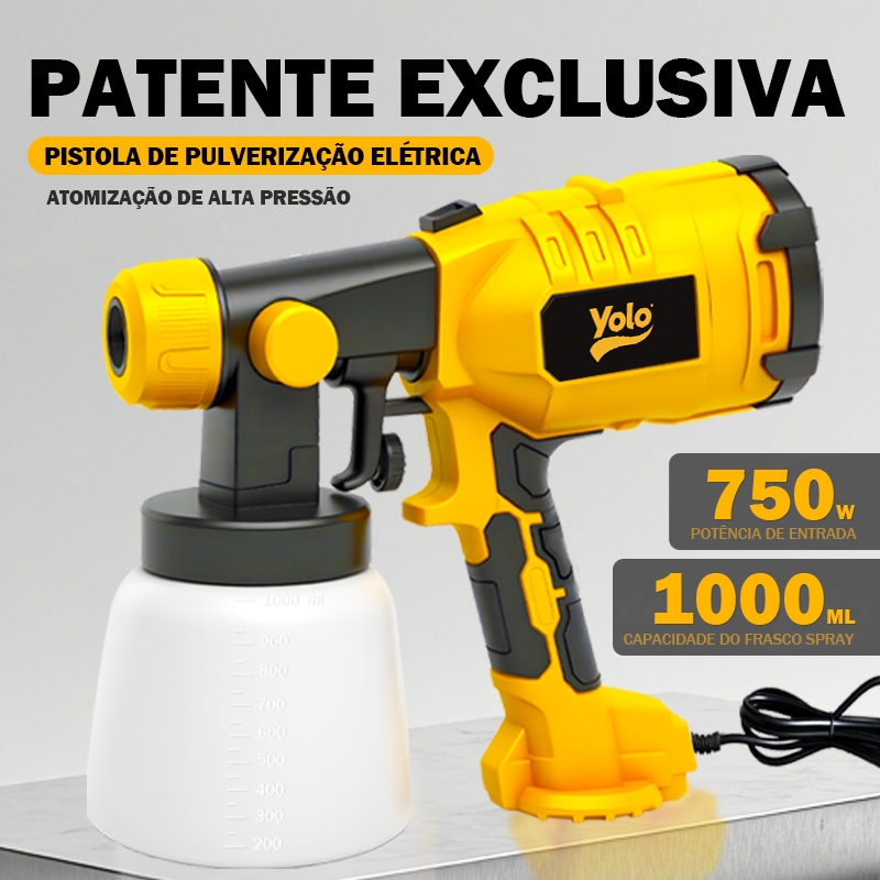 Pistola Pulverizadora Pintura Elétrica Pulverizador Tinta 550w/750w Profissional Bico Metal