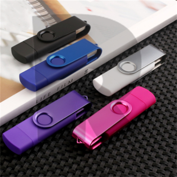 Unidade Flash Rotativa 2 Em 1 OTG USB 2.0 De Alta Velocidade 8GB 16GB 32GB 64GB 128GB 2TB Disco Rígido De Computador
