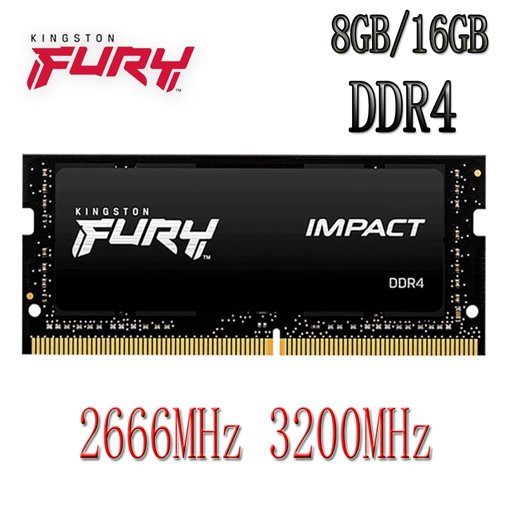 Kingston FURY Impact DDR4 RAM 8 Gb 16 DDR4 2666 Mhz 3200 Memória Para Laptop Notebook