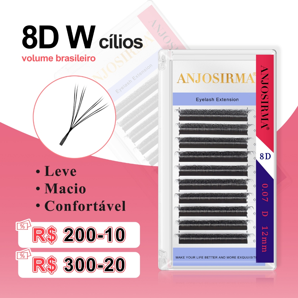 ANJOSIRMA 8d Extensão De Pestanas Em Forma De W Com Duas Pontas 4d Pré-Fabricadas Leque Produto De Maquiagem