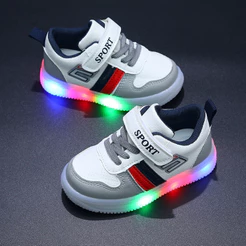 Tênis infantil menino sapatos casuais moda menina tênis de corrida Leve e macio LED