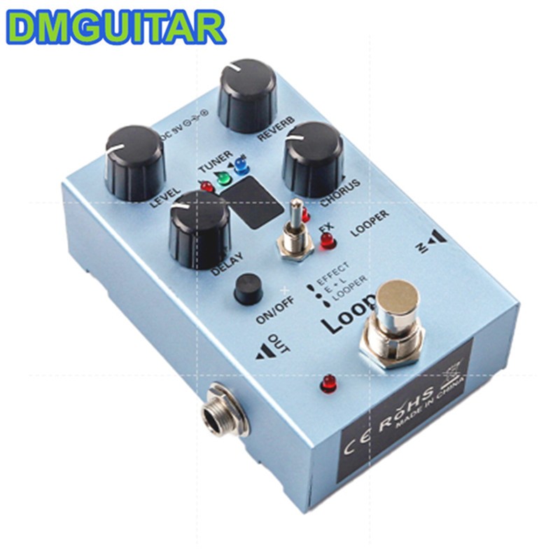 Pedal De Looper De Guitarra Pedais Multi-Efeitos Com Atraso Coro Reverb Sintonizador Em Um Caso De Qualidade Bypass DC-9
