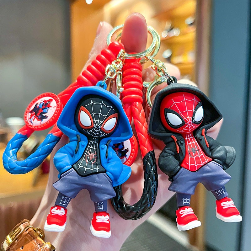 Chaveiro Homem-Aranha Spiderman Herói Marvel Miles Boneco Estiloso Pingente de Mochila Presente de Aniversário