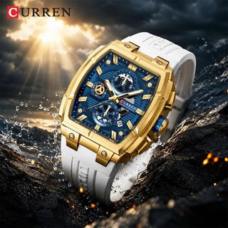 Novo Relógio Masculino CURREN Original Cronógrafo Elegante Com Mãos Luminosas Display De Data Mostrador Retrô Pulseira D