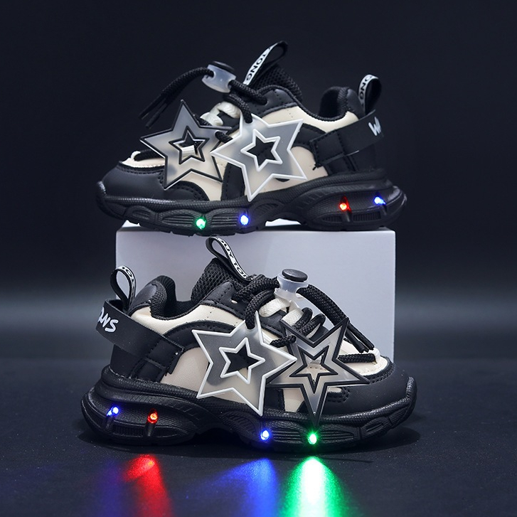 Tênis infantil menino sapatos casuais moda menina tênis de corrida Leve e macio LED