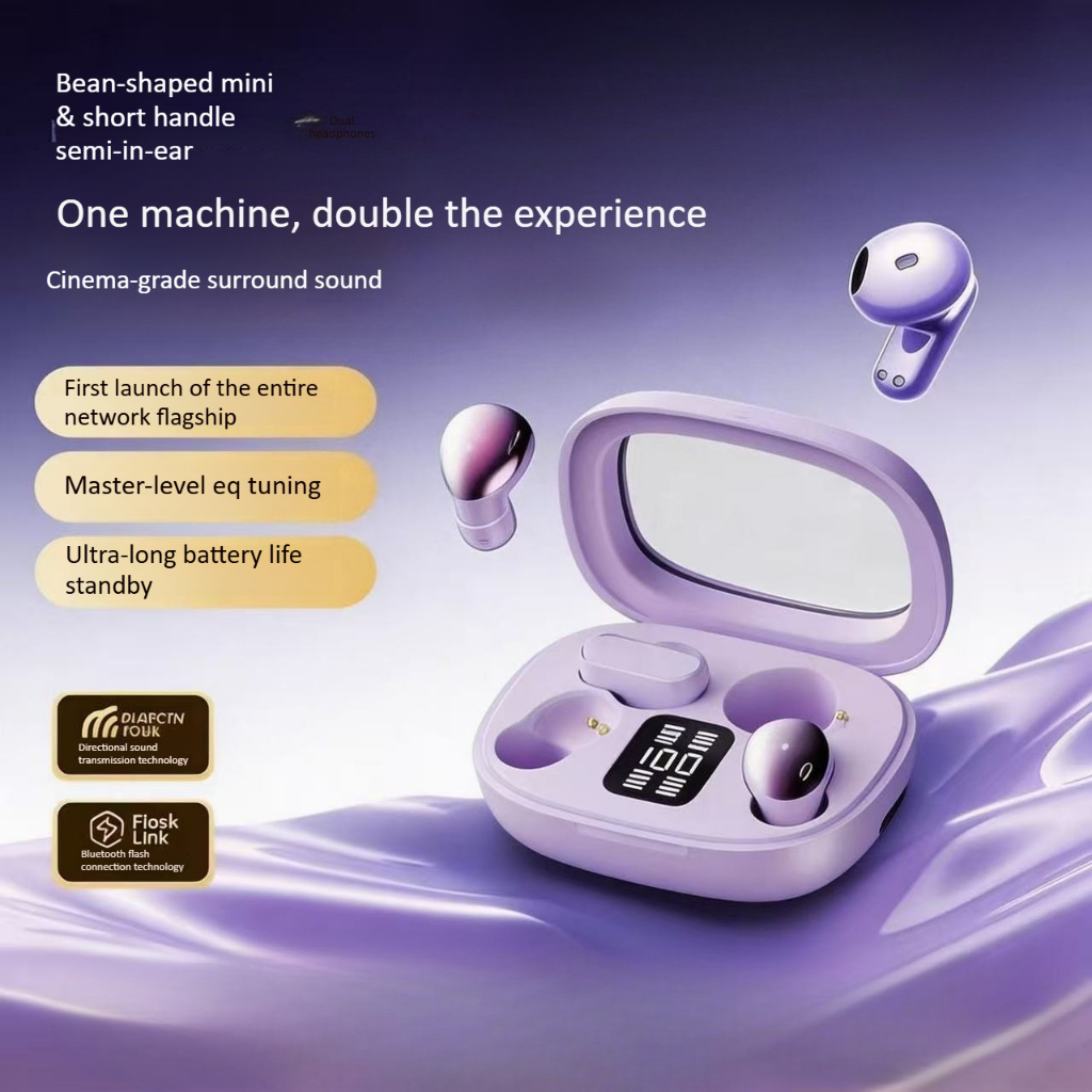 Mini Conjunto De Fones De Ouvido Pequenos Invisíveis , Para Dormir , Sem Fio , Bluetooth Orelhas Pequenas , Canais , Tra — imagem 2 de 2