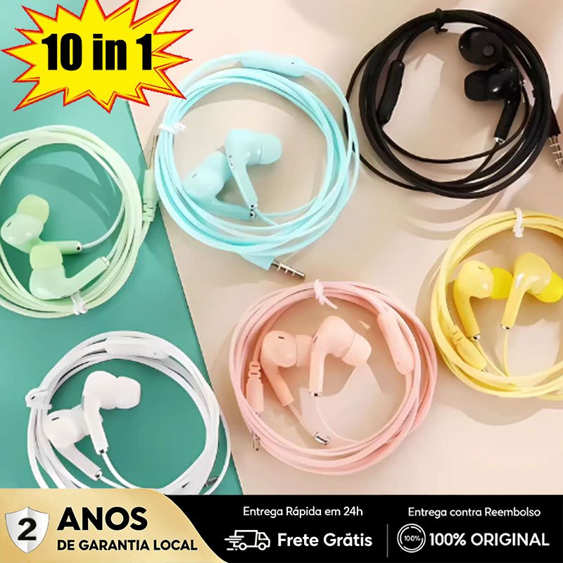 Fone De Ouvido Com Fio Fone Para Lembrancinhas Fone P2 Colorido Stereo Headphone