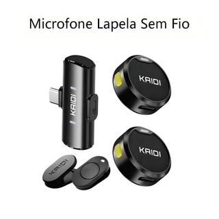 Microfone De Lapela Sem Fio Magnético Cancelamento De Ruído Para iPhone Android Type-c Gravação de vídeo/TikTok/Vlog