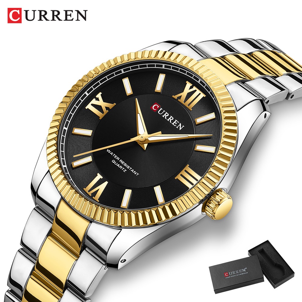 Relógio CURREN Masculino Original Moda Casual Genuíno Mostrador Luminoso Clássico Design Esportivo 8453
