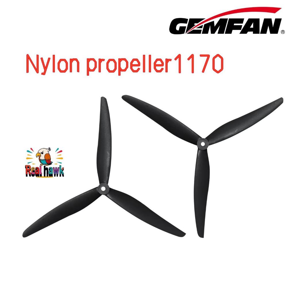 Hélice Gemfan 1170 11 Polegadas 3 Pás Nylon Fibra de Vidro CW/CCW para Cinelifter Macro Quad LR8 FPV X Class