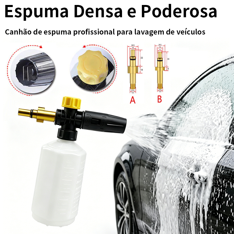 Canhão De Espuma Para Lavadora De Pressão Alta Sistema Snow Foam WAP Sistem Carro Moto Veículo Vários modelos