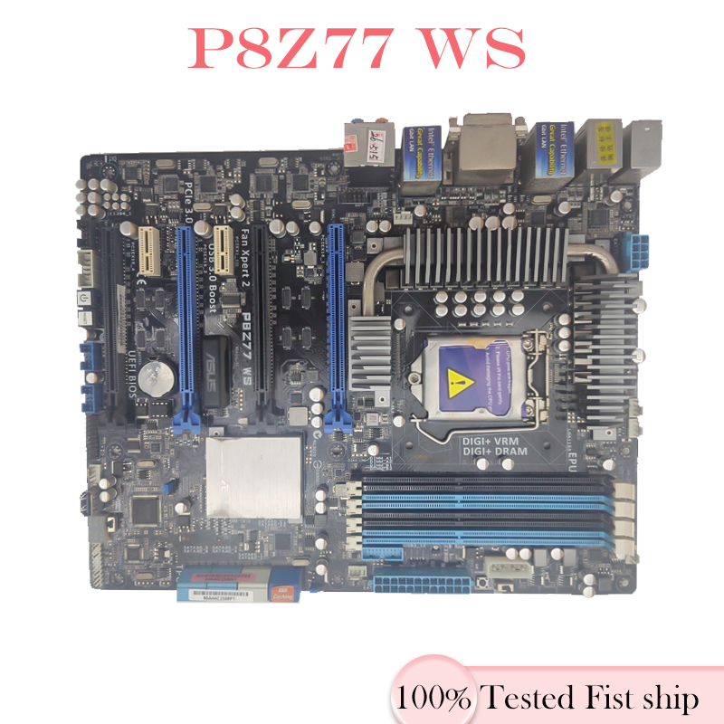 Para P8Z77 WS Placa-Mãe USB2.0 USB2.0 SATA II LGA 1155 DDR3 ATX Z77 Testada