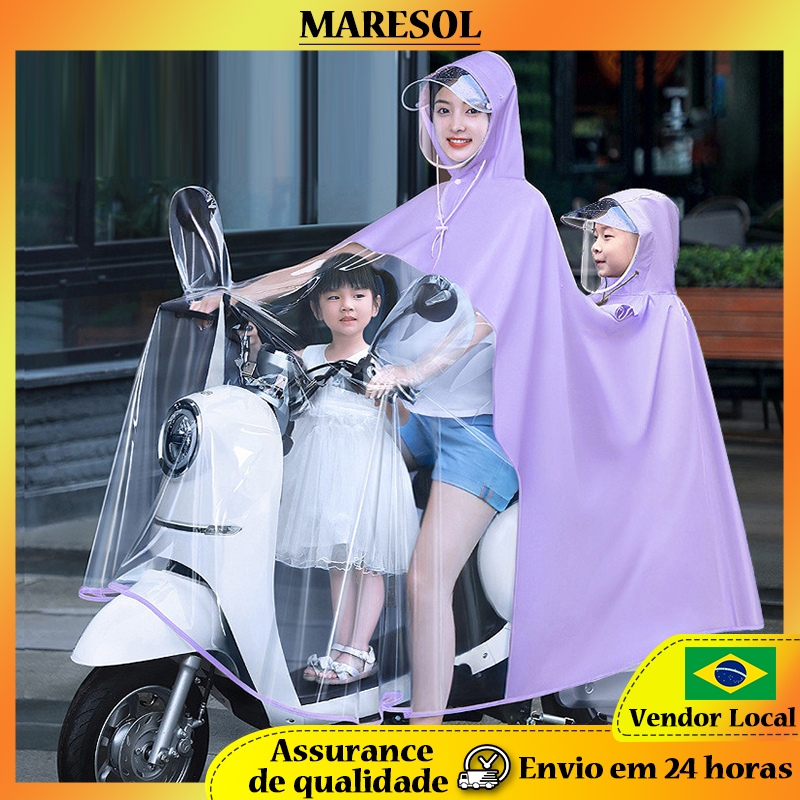 Capa de chuva para veículo elétrico MARESOL Extra grossa extra grossa capa de chuva para mãe e filho feminina de corpo i