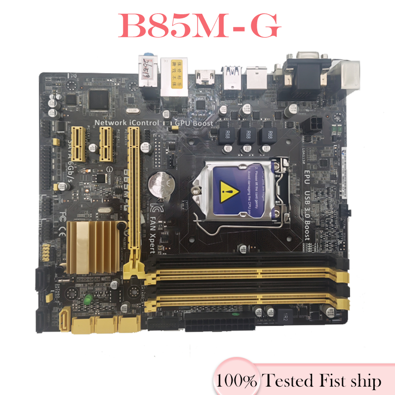Para B85M-G Placa-Mãe LGA 1150 DDR3 Micro ATX B85 Mainboard 32GB PCI-E3.0 DVI VGA HDMI Testado