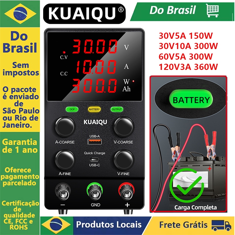 Fonte De Banco KUAIQU 12V 24V 30V 48V 60V 72V 100V Regulador De Comutação De Alimentação DC Ajustável Para Reparo De Tel