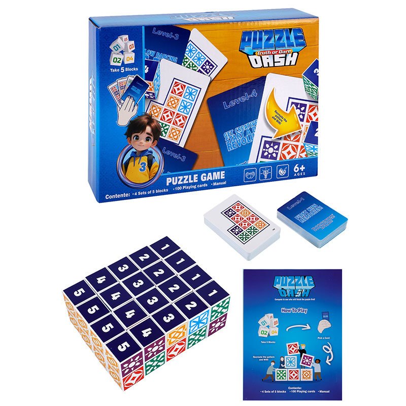 Jogo De Tabuleiro Puzzle Dash Raciocínio Lógico Brinquedo Educativo Infantil Kit Desafio
