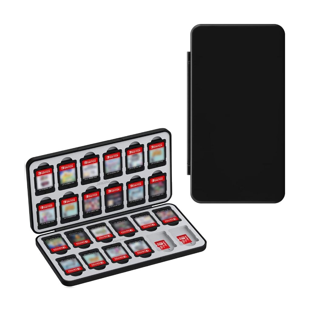 Estojo De Cartão De Jogo Switch De 24 Slots Para Jogos Nintendo E Cartões micro SD , Organizador De Suporte De Portátil