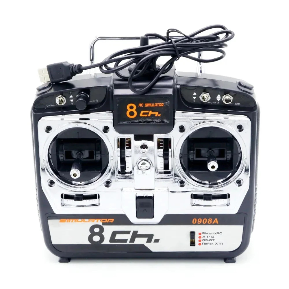 Simulador RC 8CH USB JTL0908A Modo 2 - Compatível com Phoenix e RealFlight Para Drone Helicóptero Avião 3D Kit Montagem
