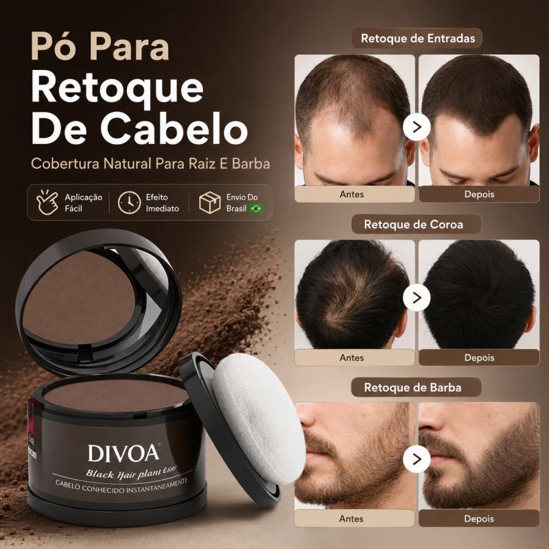Pó Maquiagem Capilar com Pincel À Prova D'água Preto Marrom Encontro Presente Dia dos Namorados — R$ 35,89 em Shopee